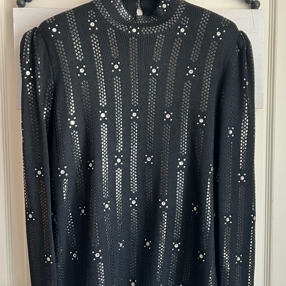 St. John Saks Fifth Avenue Vintage Santana Knit Embellished Patterned Sweater 4